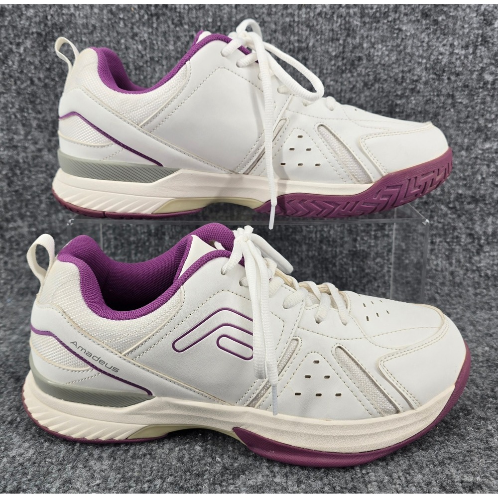 FitVille Amadeus Tennis Pickleball Shoes Women's 11 White Purple Athletic Clean - Picture 2 of 8